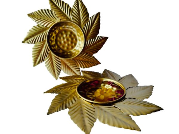 Golden brass Urli Bowl For Floating Flowers And Candles (12-Inch Diameter) - Image 2